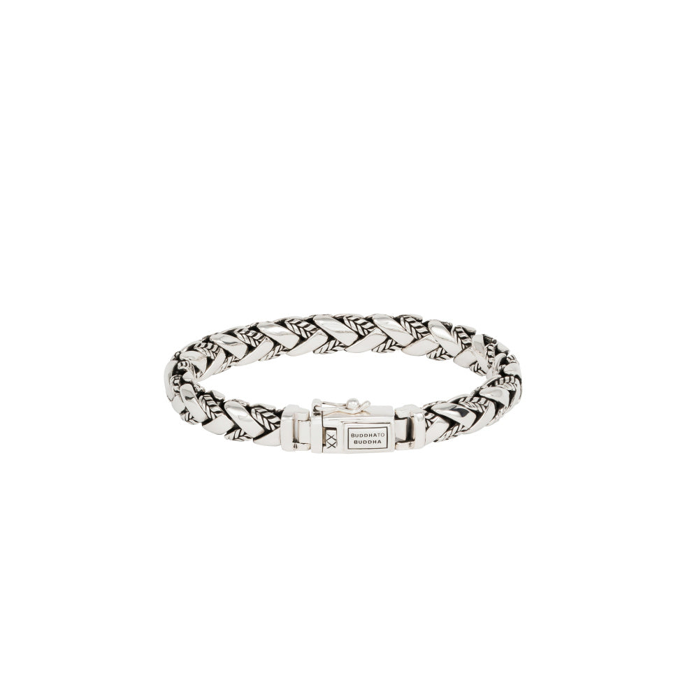 Buddha to Buddha Herrenarmband George Texture Silber, 21 cm