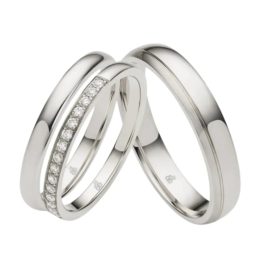 Rauschmayer Individual Love 3D Triset Trauringe mit 20 Brillanten - 02017