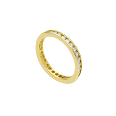 Bague mémoire en or 18 carats - 750 avec zircone