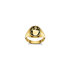 Bague plaque Or 750 mat/poli