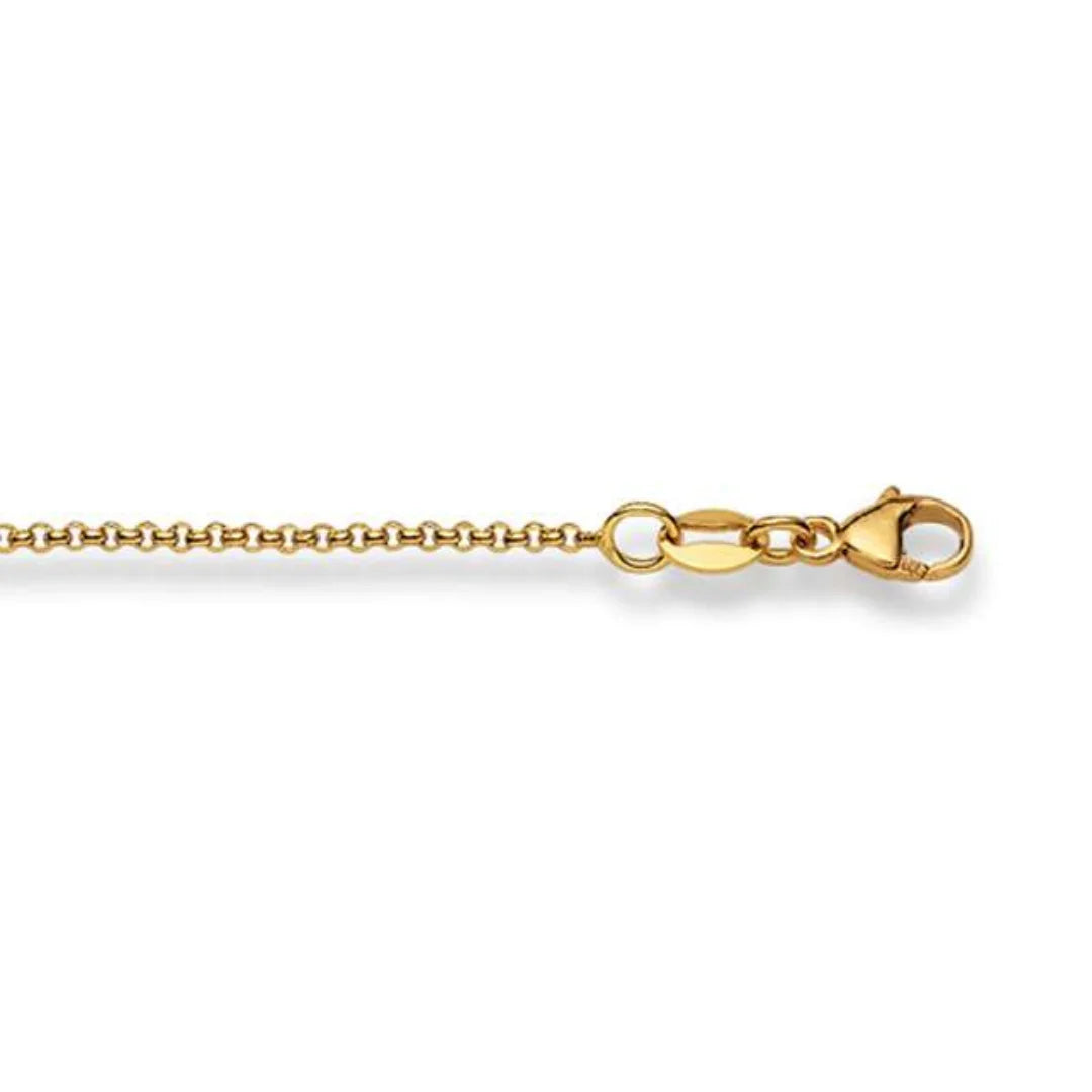 Erbshalskette 18 Karat Gold -750 in Gelbgold 38 cm - 50 cm x 0.7 mm