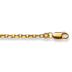Collier ancre en or 18 carats -750 en or jaune 40 cm - 60 cm x 2,6 mm