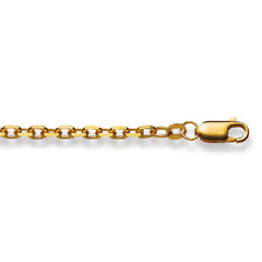 Collier ancre en or 18 carats -750 en or jaune 42cm - 60 cm x 3 mm