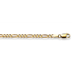 Figarohalskette 18 Karat Gold -750 in Gelbgold 40 cm - 55 cm x 2.9 mm