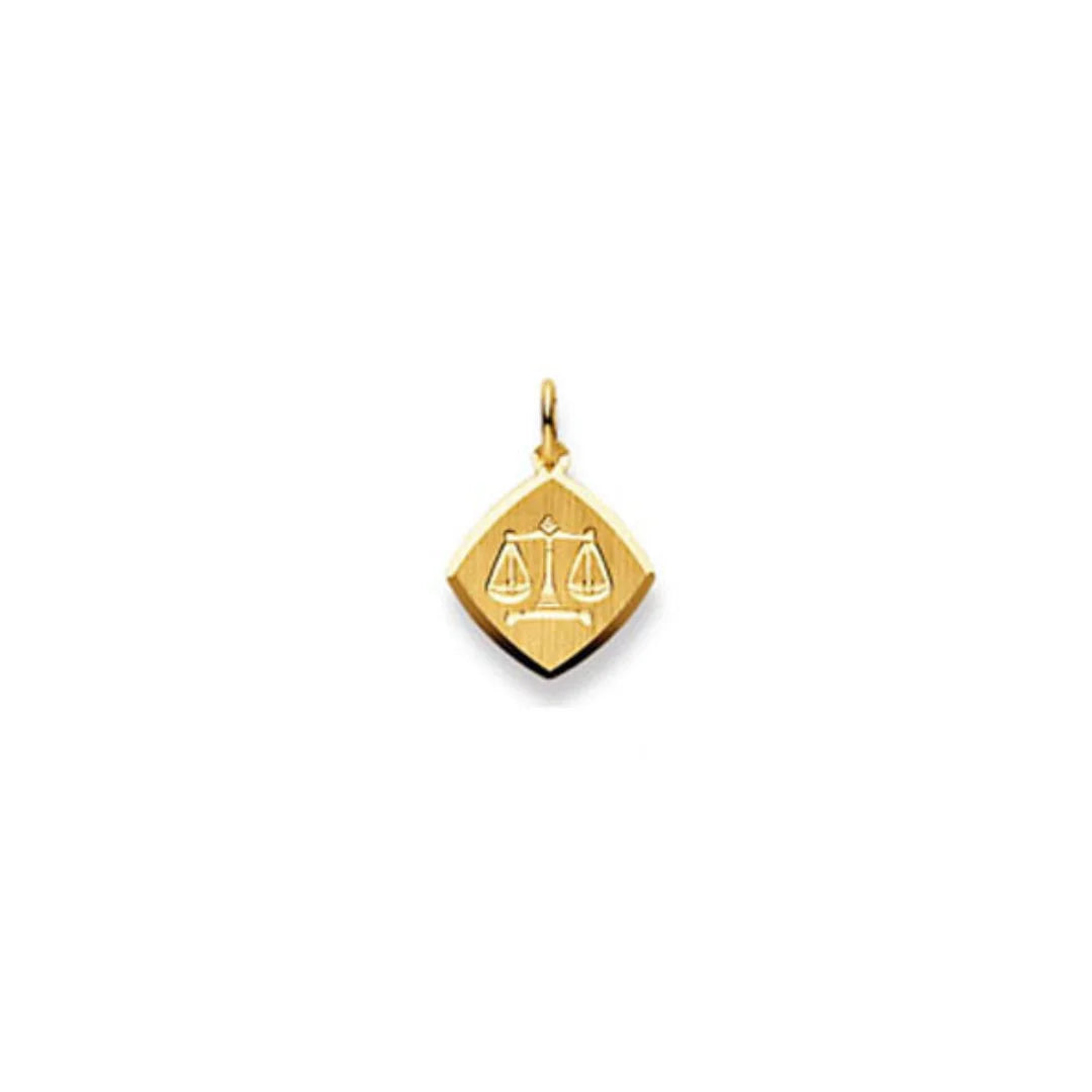Waage Sternzeichen Anhänger 18 Karat Gelbgold 750, 13x 13mm