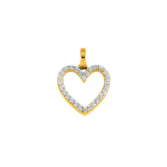 Herzanhänger 18 Karat Gelbgold 750 mit 16 Zirkonia