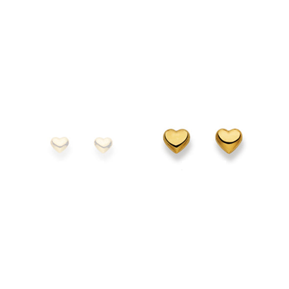 Herz Ohrstecker in 750/18 Karat Gelbgold