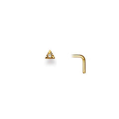 Piercing de nez avec diamant 0,01 ct. en or jaune 750/18 carats 3 mm