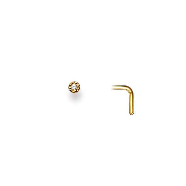 Nasenstecker - Piercing mit Diamant in 750/18 Karat Gelbgold 3 mm