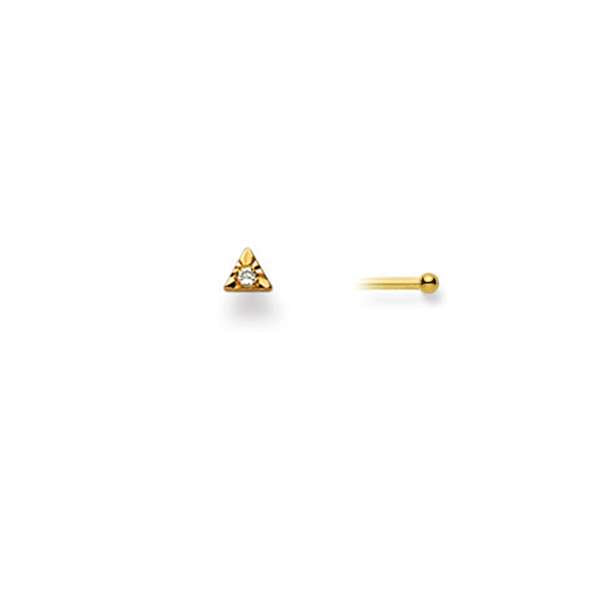 Nasenstecker mit Diamant in 750/18 Karat Gelbgold 3 mm