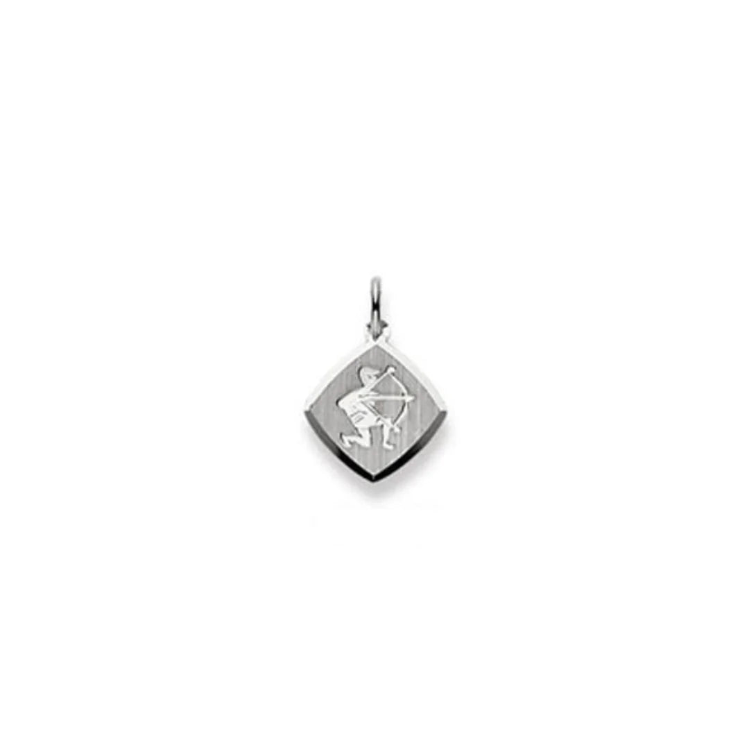 Schütze Sternzeichen Anhänger 18 Karat Weissgold 750, 13x 13mm