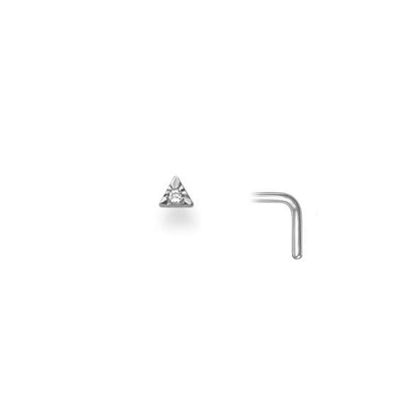 Nasenstecker mit Diamant in 750/18 Karat Weissgold 3 mm