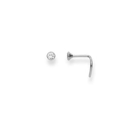 Nasenstecker 750/18 Karat Weissgold Piercing mit Zirkonia - 3 mm