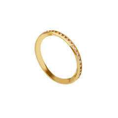 Bague mémoire en or 18 carats - 750 avec zircone