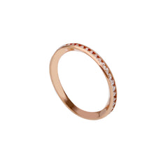 Bague mémoire en or 18 carats - 750 avec zircone