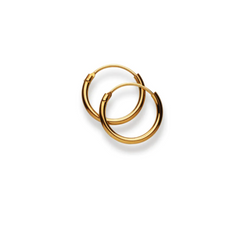 Boucles d'oreilles créoles en or jaune 18 carats 750 - 13 mm