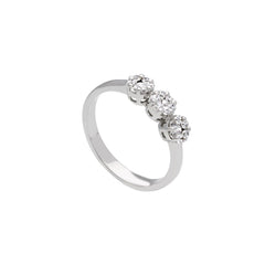 18 Karat Gold - 750 Weissgold Ring mit Zirkonia Steinen - 150915