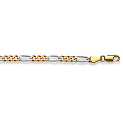 Collier Figaro en or 18 carats -750 en bicolore 40 cm - 55 cm x 4,5 mm