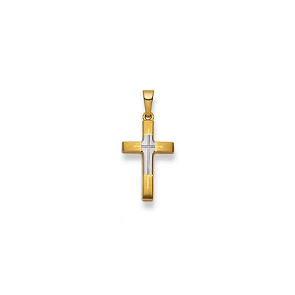 Anhänger 750/18 K Bicolor Kreuz - 1558.03058/0001
