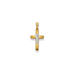 Anhänger 750/18 K Bicolor Kreuz - 1558.03058/0001