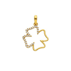 Pendentif trèfle en or 18 carats - 750