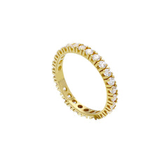 Bague mémoire en or 18 carats - 750 avec zircone