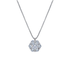 18 Karat Gold - 750 Weissgold / Gelbgold Halskette mit Zirkonia Steinen - 257085