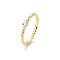 Breuning 18 Karat Gold Verlobungsring 4er Krappe mit Diamanten - 41/85950