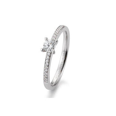 Breuning 18 Karat Gold Verlobungsring 4er Krappe mit Diamanten - 41/85950
