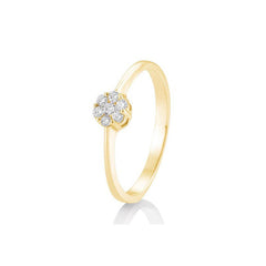 18 Karat Gold Verlobungsring Verlobungsring Flower mit Diamanten - 41/88019