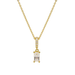 18 Karat Goldcollier-Halskette mit Zirkonia