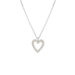 Collier coeur en or blanc 18 carats