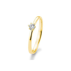 Bague solitaire Breuning en or blanc 18 carats avec 6 griffes - 41859640
