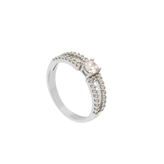Linden Solitär Ring aus 18 Karat Weissgold mit Zirkonia