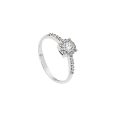 18 Karat Gold - 750 Weissgold / Rosegold Ring mit Zirkonia Steinen - 184783