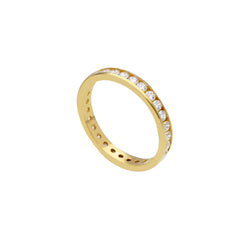 Bague mémoire en or 18 carats - 750 avec zircone