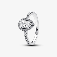 Pandora Damenring: Funkelnder Birnen-Kranz - Zirkonia, Sterling-Silber