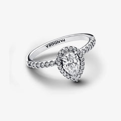 Pandora Damenring: Funkelnder Birnen-Kranz - Zirkonia, Sterling-Silber