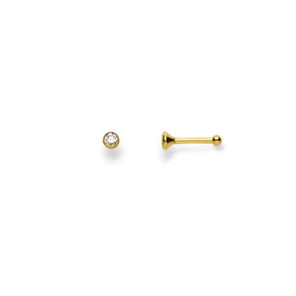 Nasenstecker 750/18 Karat in Gelbgold mit Zirkonia 2.5 mm