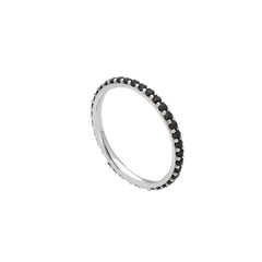 18 Karat Gold - 750 Memorie Ring mit schwarzen Zirkonia