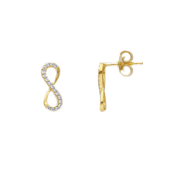Boucles d'oreilles puces coeur en or 18 carats - 750