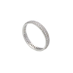 Bague mémoire en or 18 carats - 750 avec zircone