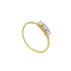 Bague en or 18 carats - 750 avec pierres en zircone