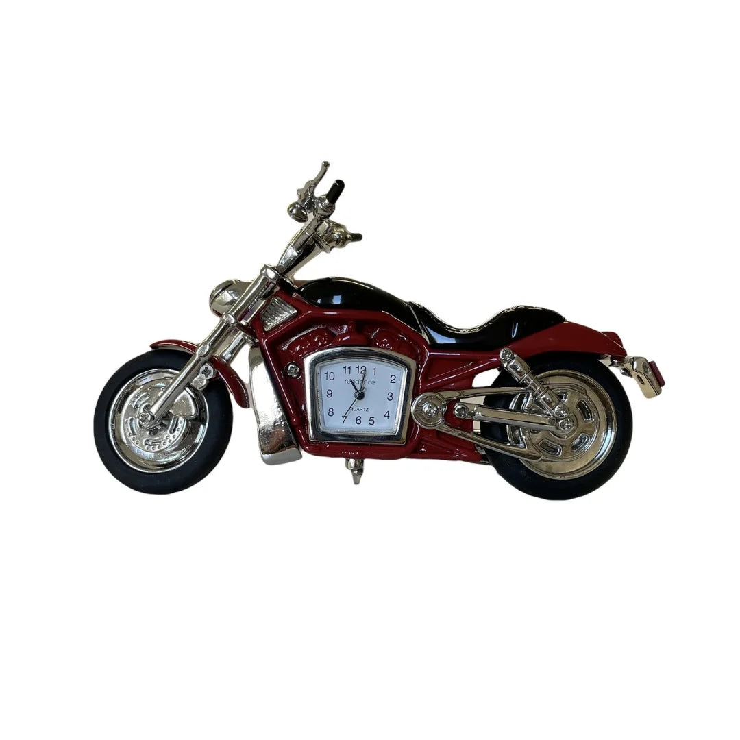 Miniaturuhr Motorrad MAXI in Rot: Analog, Quarz, 6×11.2 cm