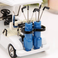 Miniaturuhr Golf Buggy in Weiss: Analog, Quarz