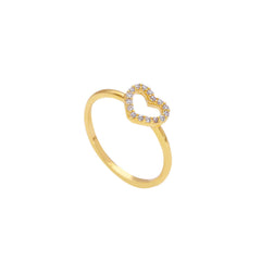 Bague coeur en or 18 carats - 750