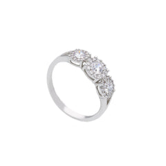 18 Karat Gold - 750 Weissgold Ring mit Zirkonia Steinen - 269253