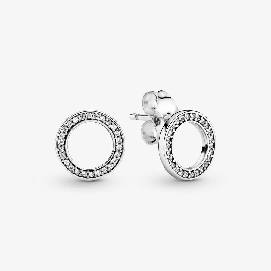 Pandora Funkelnder Kreis Ohrstecker: Zeitlose Eleganz in Sterling-Silber
