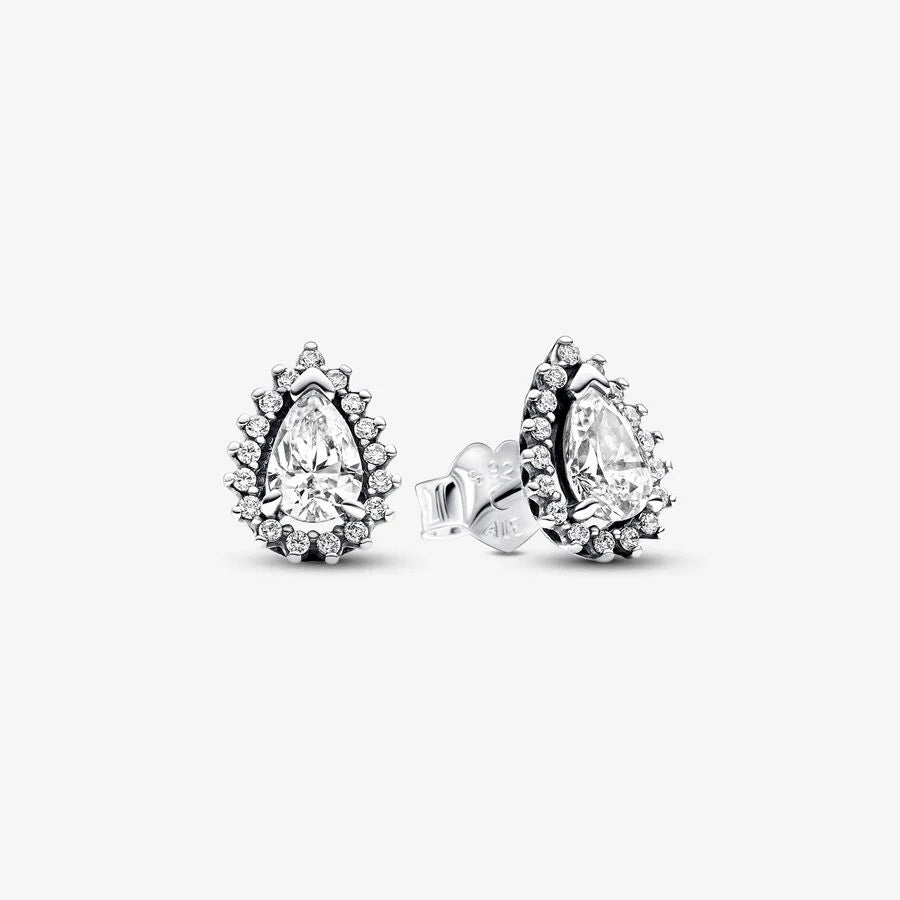 Pandora Birnen-Kranz Ohrringe für Frauen: Sterling-Silber, Cubic Zirkonia