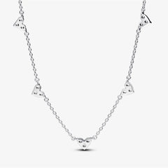 Pandora Dreifachstein Herz Halskette - Cubic Zirkonia, Sterling-Silber